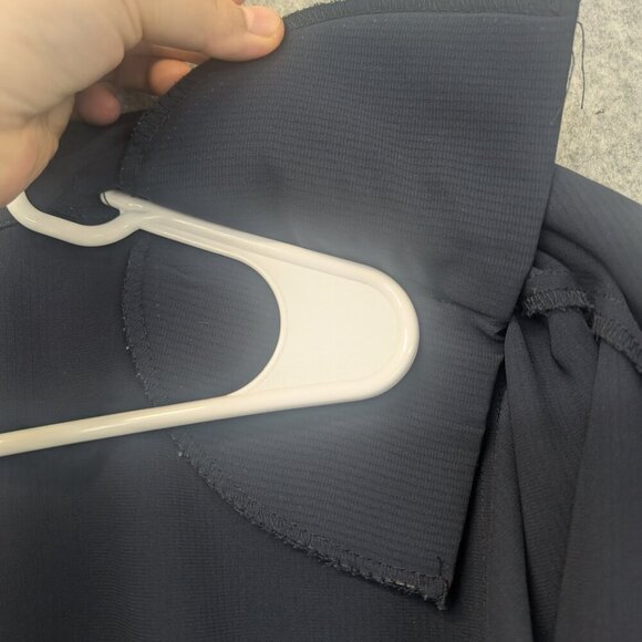 Vintage 90s Brooke Chapman Navy Oversize Blouse Button-Up Camp Collar US 16 - Picture 9 of 10